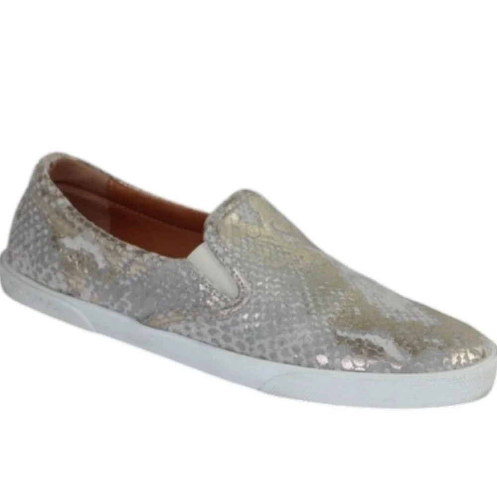 Jimmy Choo Demi Metallic Snakeskin Textured Suede Slip-On Size 36.5 (US 6.5)